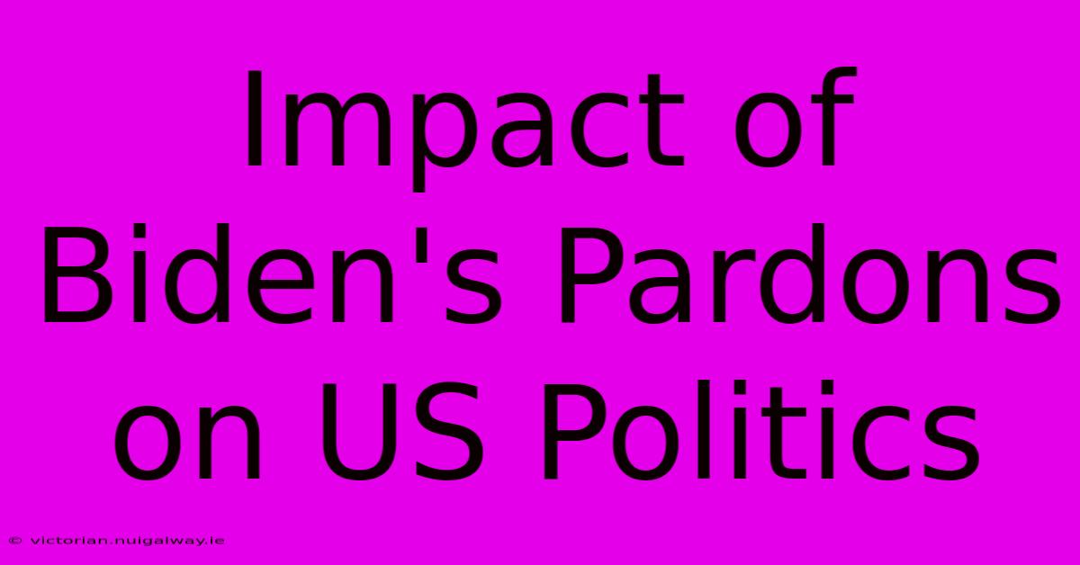 Impact Of Biden's Pardons On US Politics