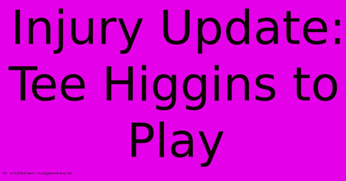 Injury Update: Tee Higgins To Play