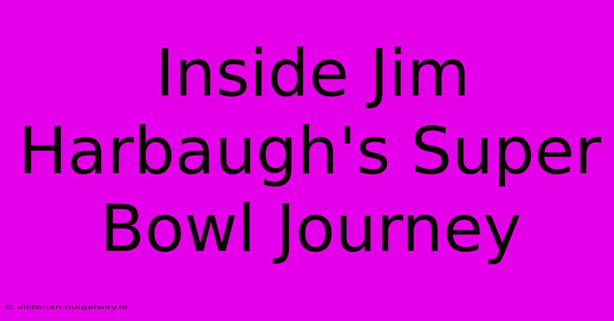 Inside Jim Harbaugh's Super Bowl Journey