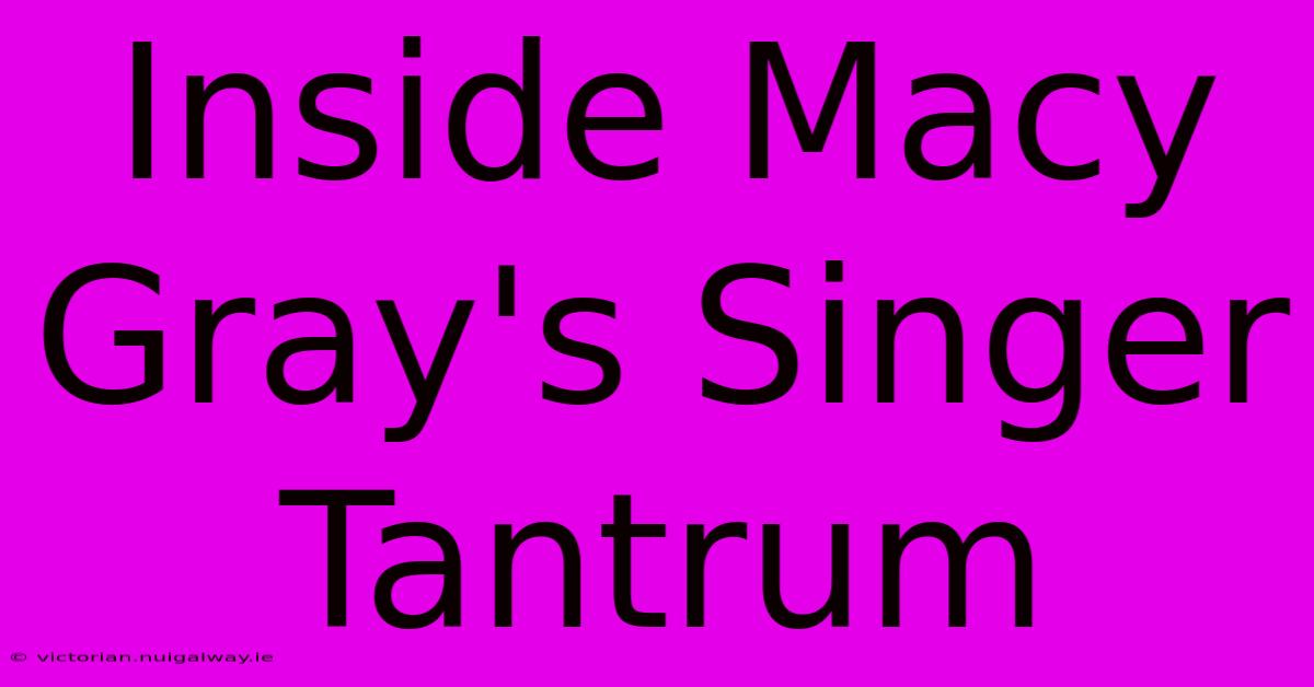 Inside Macy Gray's Singer Tantrum