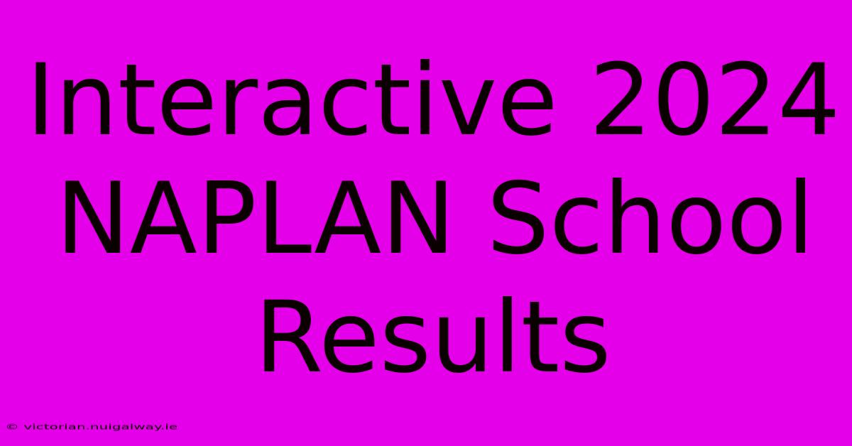 Interactive 2024 NAPLAN School Results