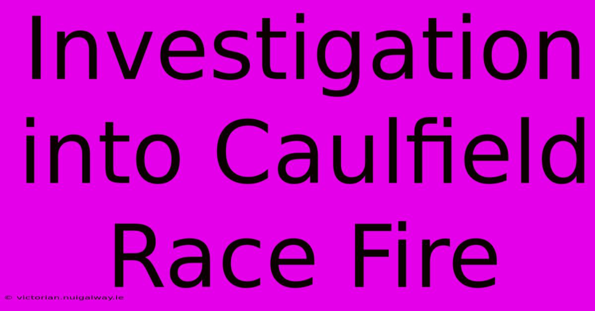 Investigation Into Caulfield Race Fire