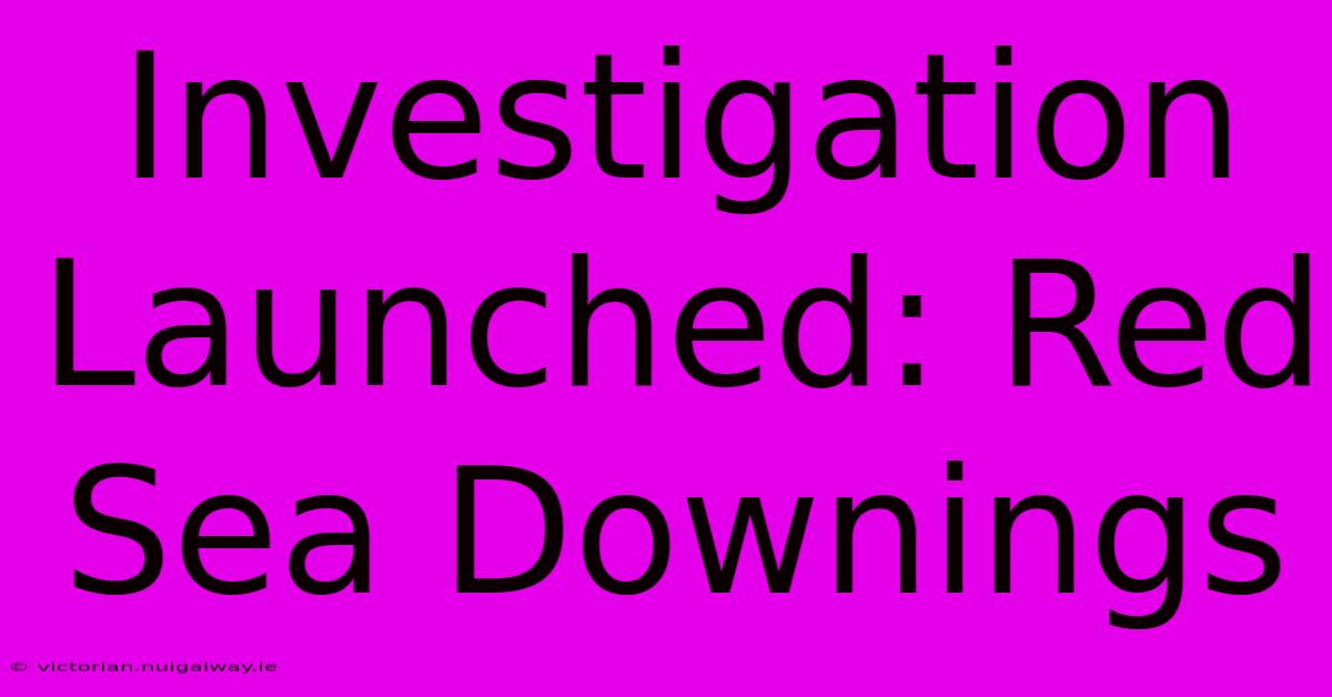 Investigation Launched: Red Sea Downings