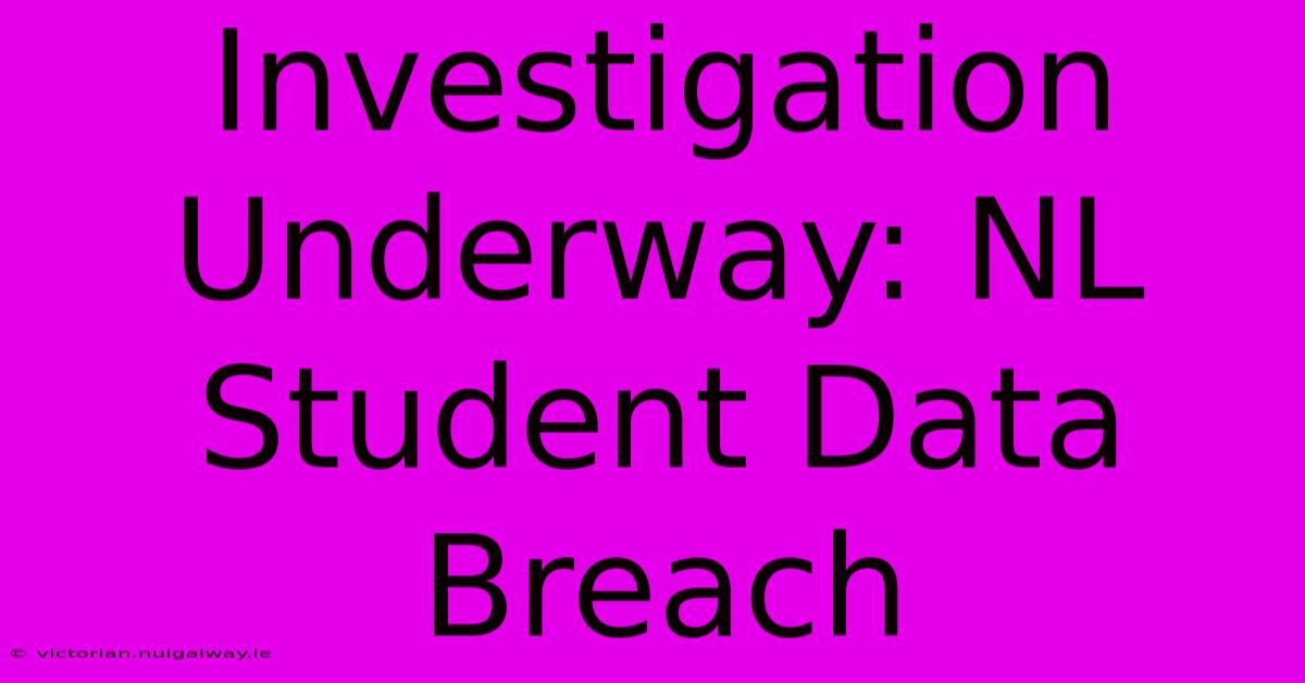 Investigation Underway: NL Student Data Breach