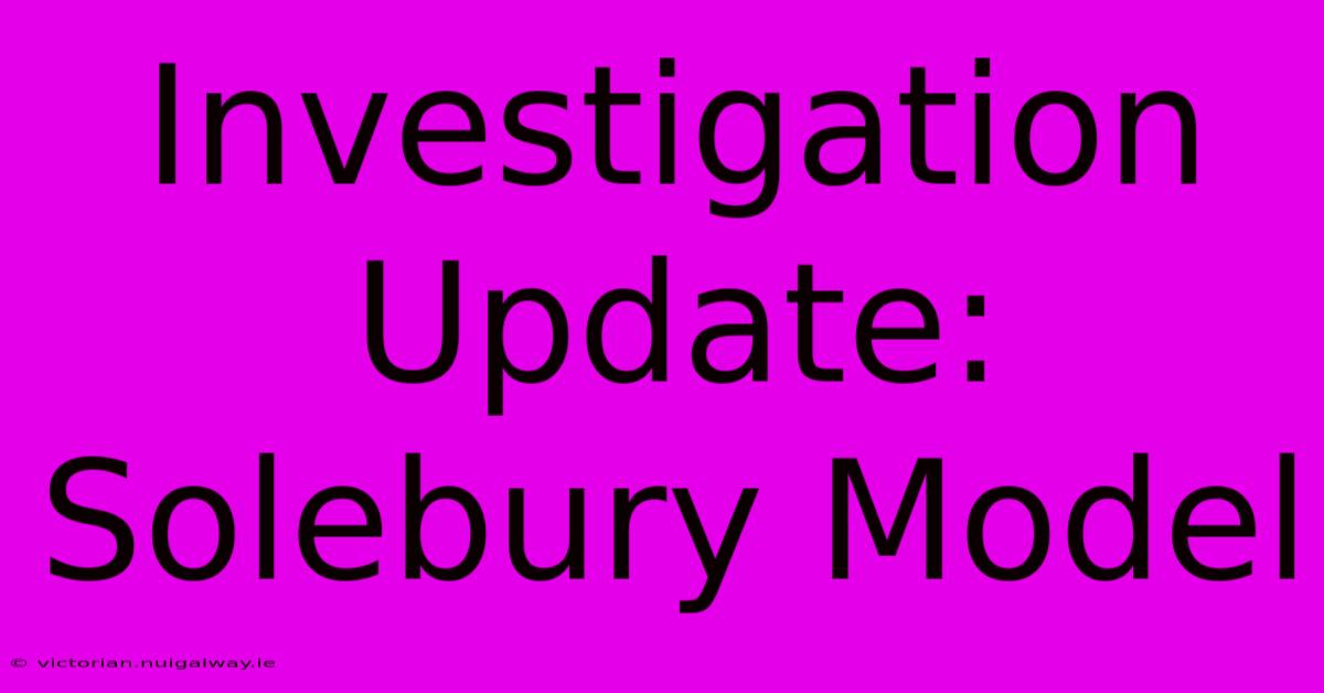 Investigation Update: Solebury Model