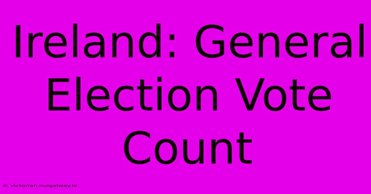 Ireland: General Election Vote Count