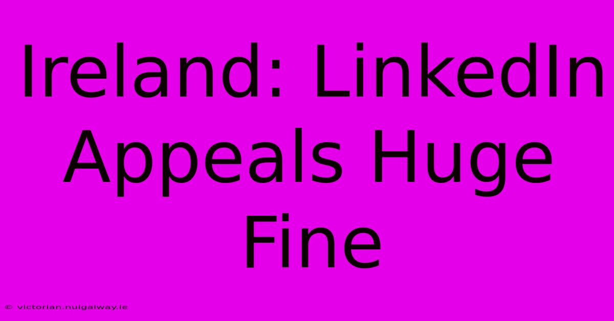 Ireland: LinkedIn Appeals Huge Fine