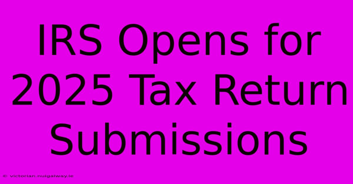 IRS Opens For 2025 Tax Return Submissions