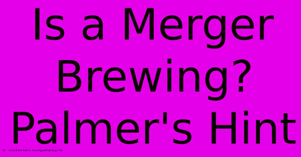 Is A Merger Brewing? Palmer's Hint