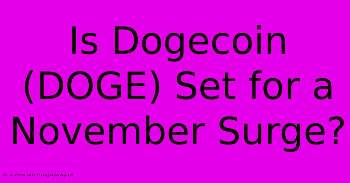 Is Dogecoin (DOGE) Set For A November Surge?