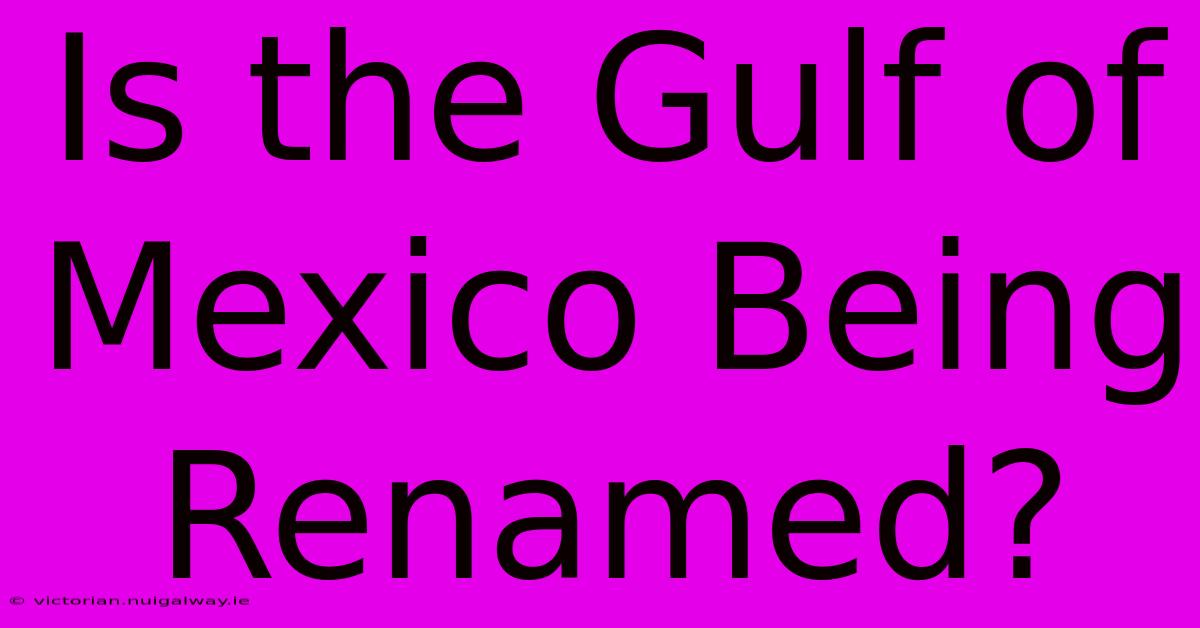 Is The Gulf Of Mexico Being Renamed?