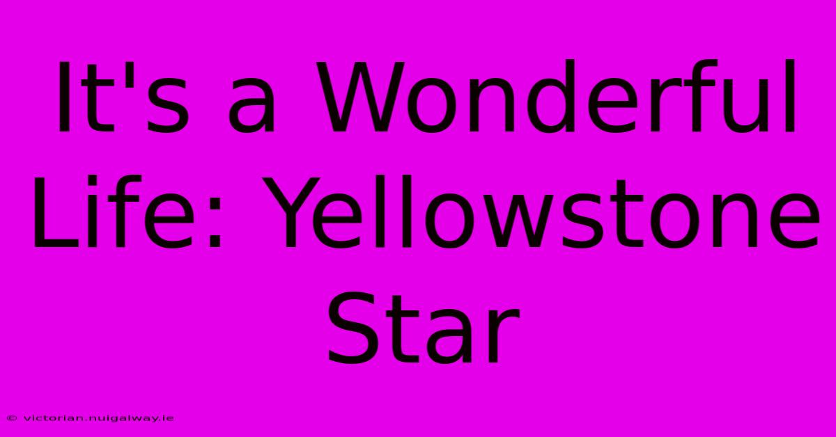 It's A Wonderful Life: Yellowstone Star