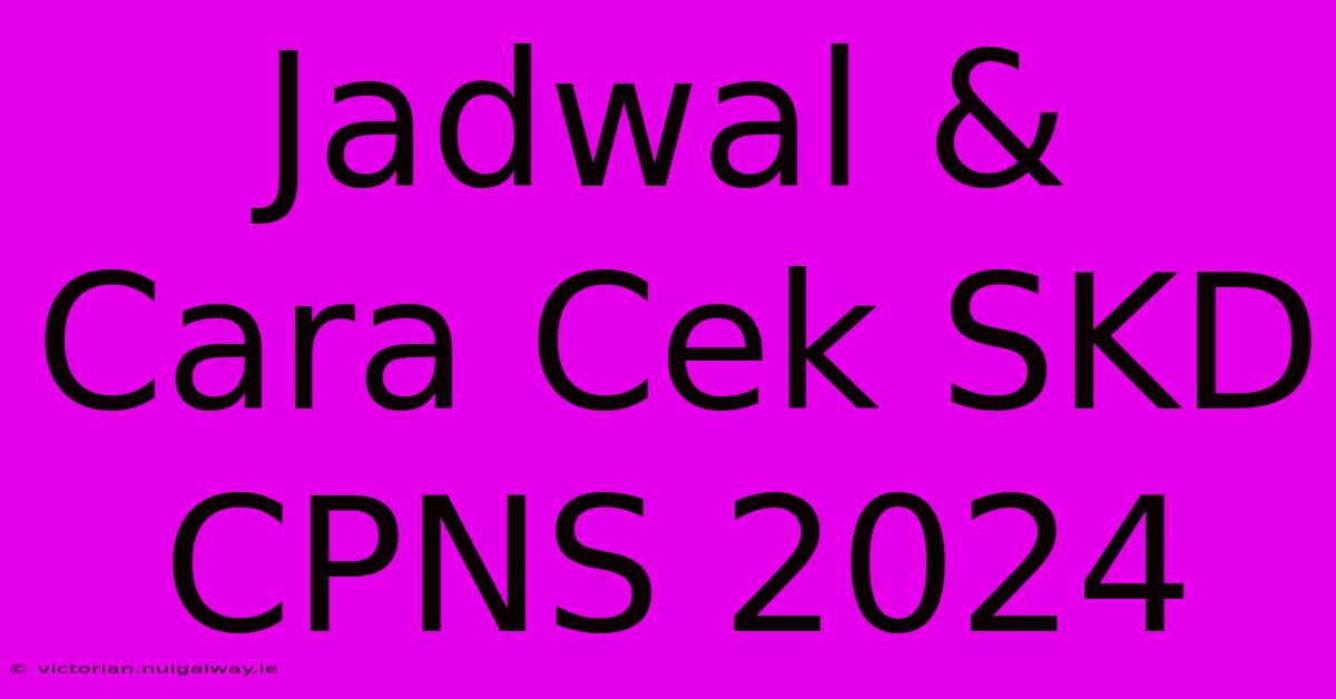 Jadwal & Cara Cek SKD CPNS 2024