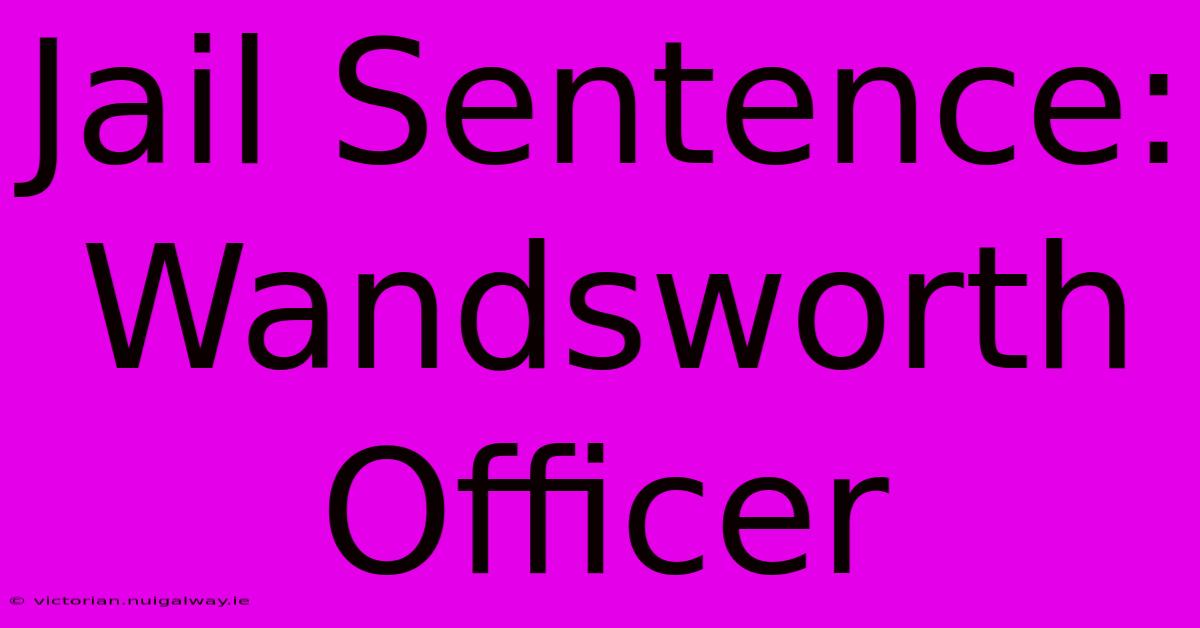 Jail Sentence: Wandsworth Officer