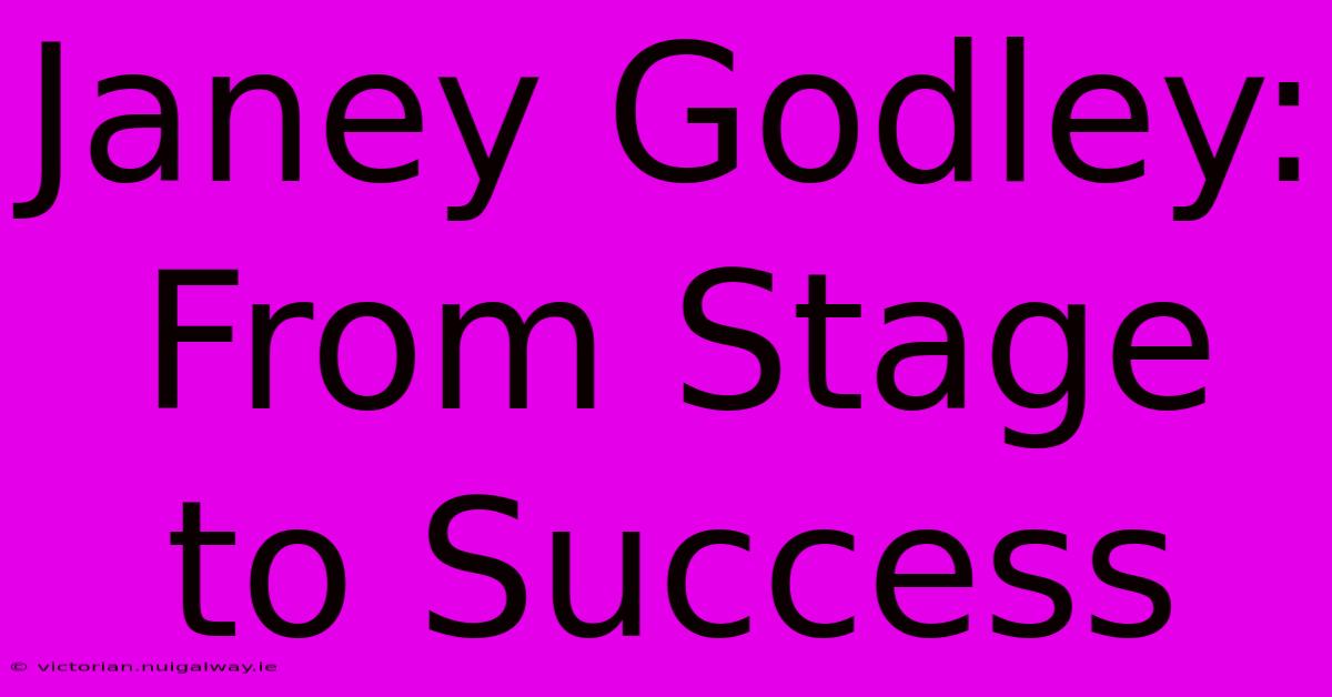 Janey Godley: From Stage To Success 