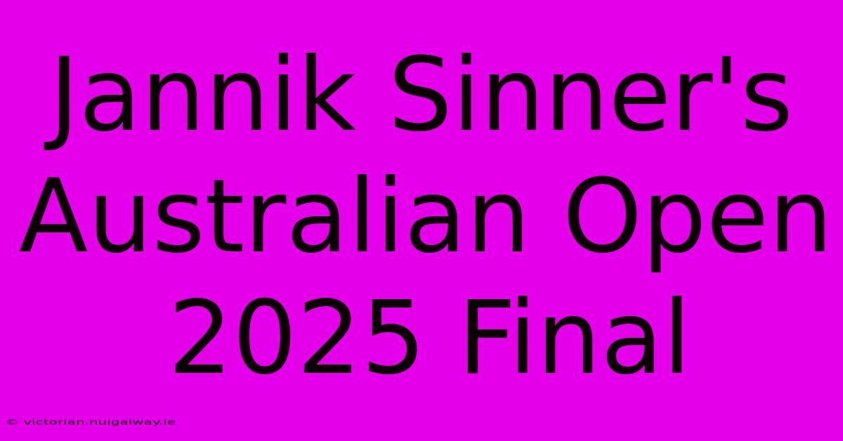 Jannik Sinner's Australian Open 2025 Final