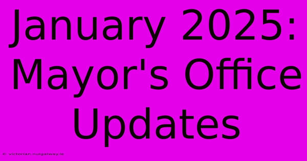 January 2025: Mayor's Office Updates