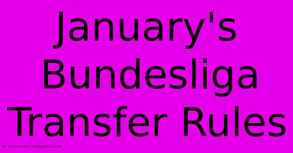 January's Bundesliga Transfer Rules