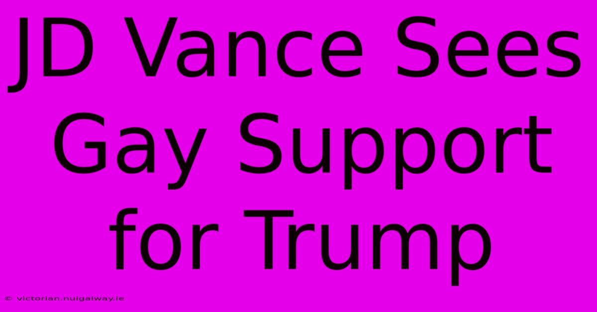 JD Vance Sees Gay Support For Trump