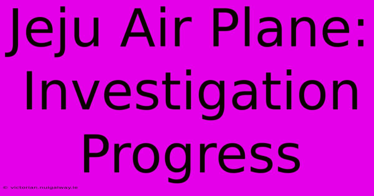 Jeju Air Plane: Investigation Progress