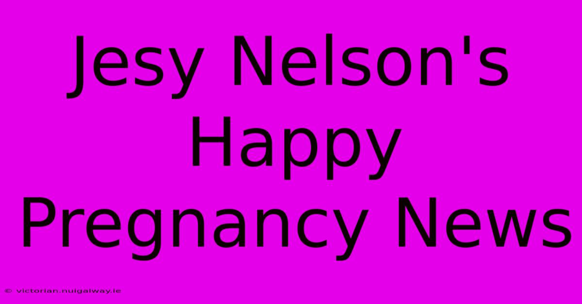 Jesy Nelson's Happy Pregnancy News