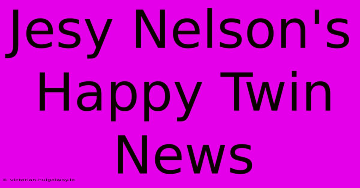 Jesy Nelson's Happy Twin News