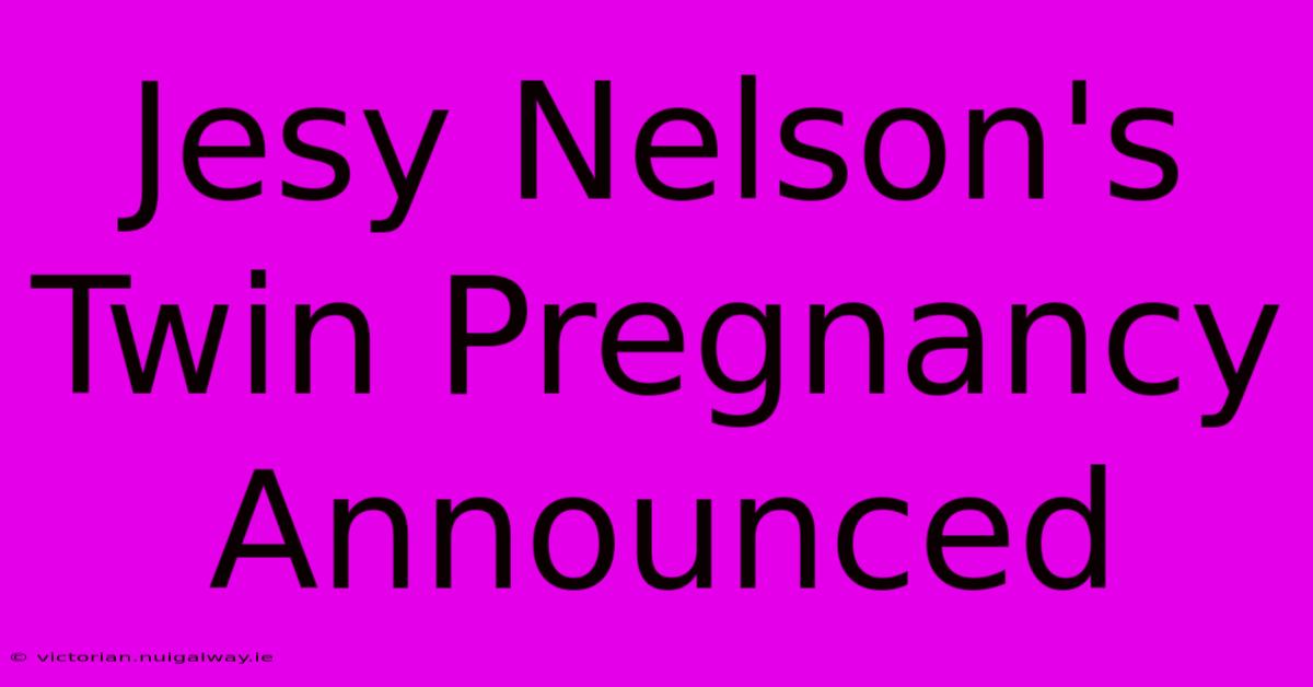 Jesy Nelson's Twin Pregnancy Announced