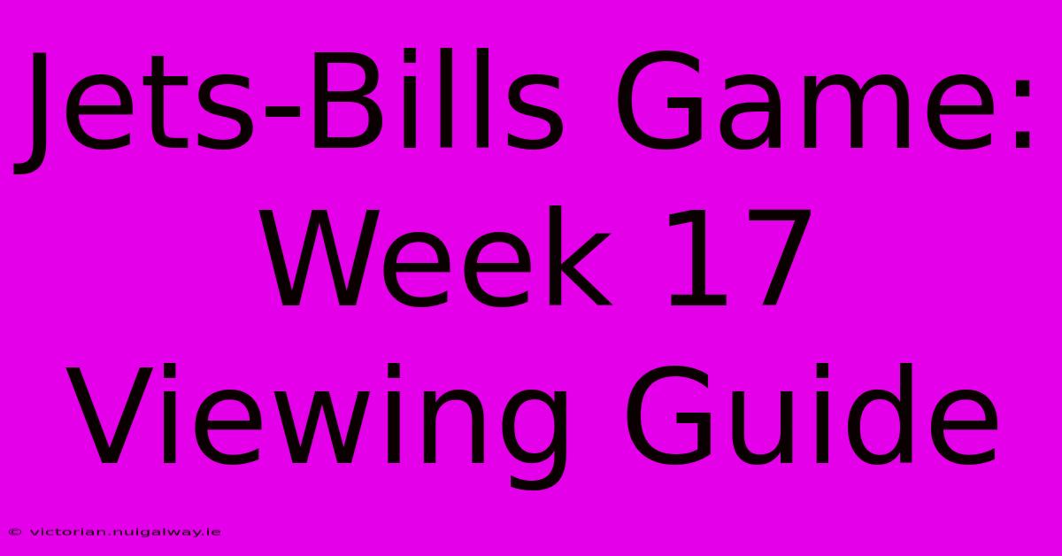 Jets-Bills Game: Week 17 Viewing Guide