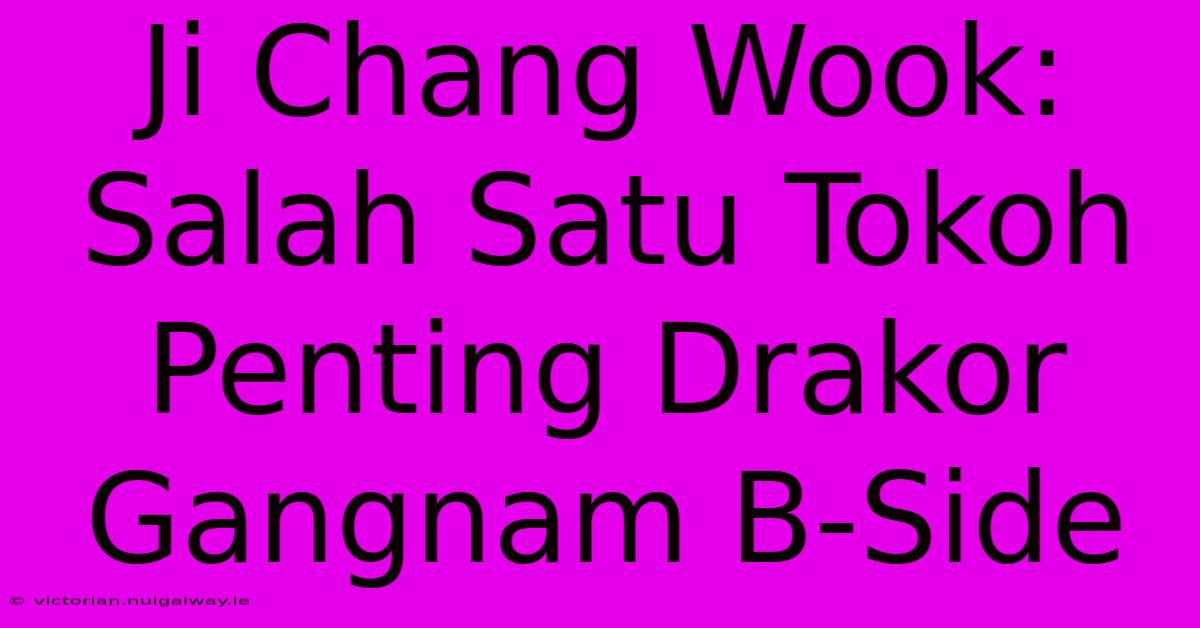 Ji Chang Wook: Salah Satu Tokoh Penting Drakor Gangnam B-Side 