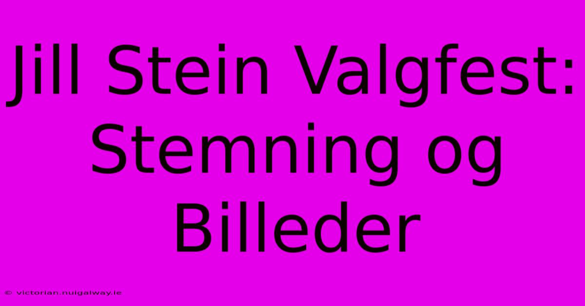 Jill Stein Valgfest: Stemning Og Billeder 