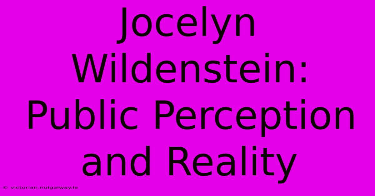 Jocelyn Wildenstein: Public Perception And Reality