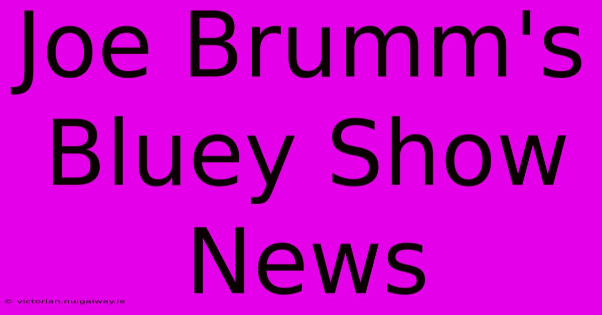 Joe Brumm's Bluey Show News