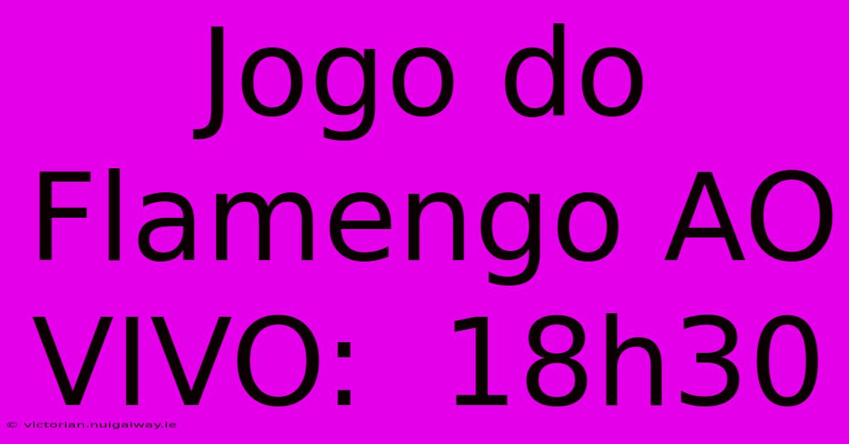 Jogo Do Flamengo AO VIVO:  18h30 