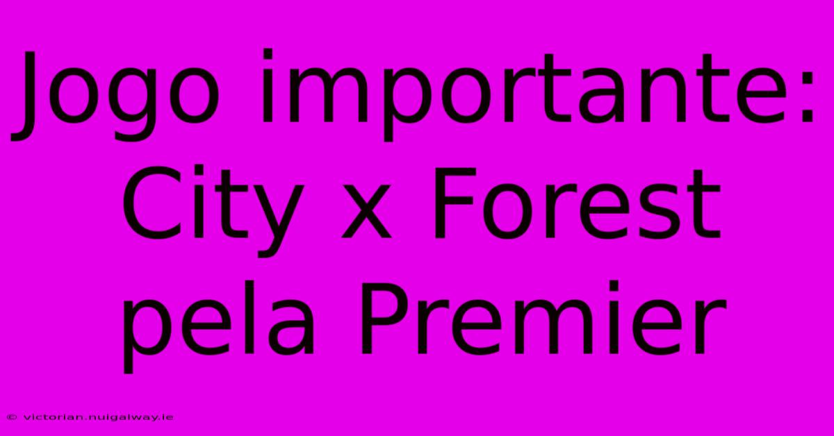 Jogo Importante:  City X Forest Pela Premier