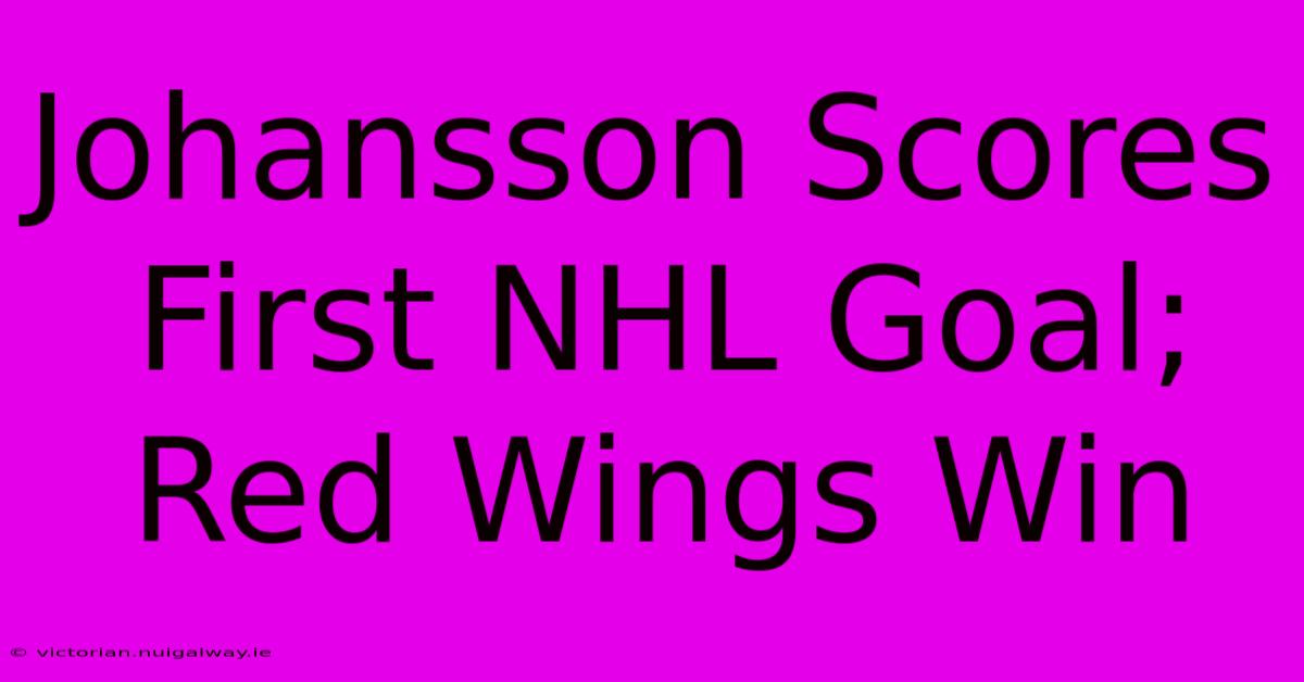 Johansson Scores First NHL Goal; Red Wings Win