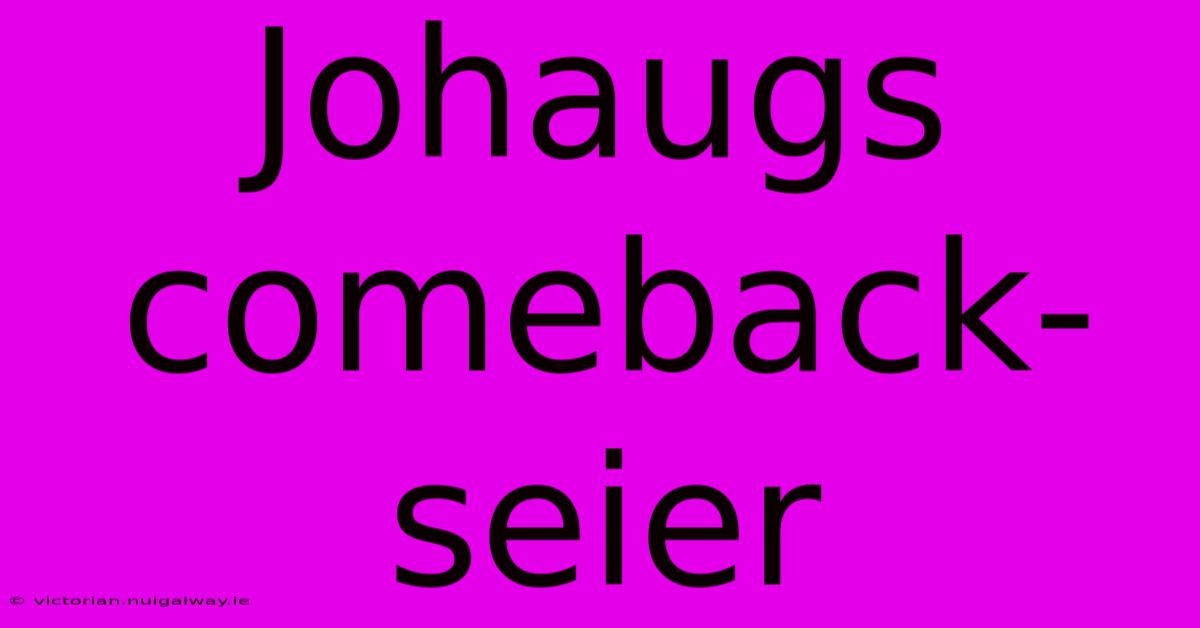 Johaugs Comeback-seier