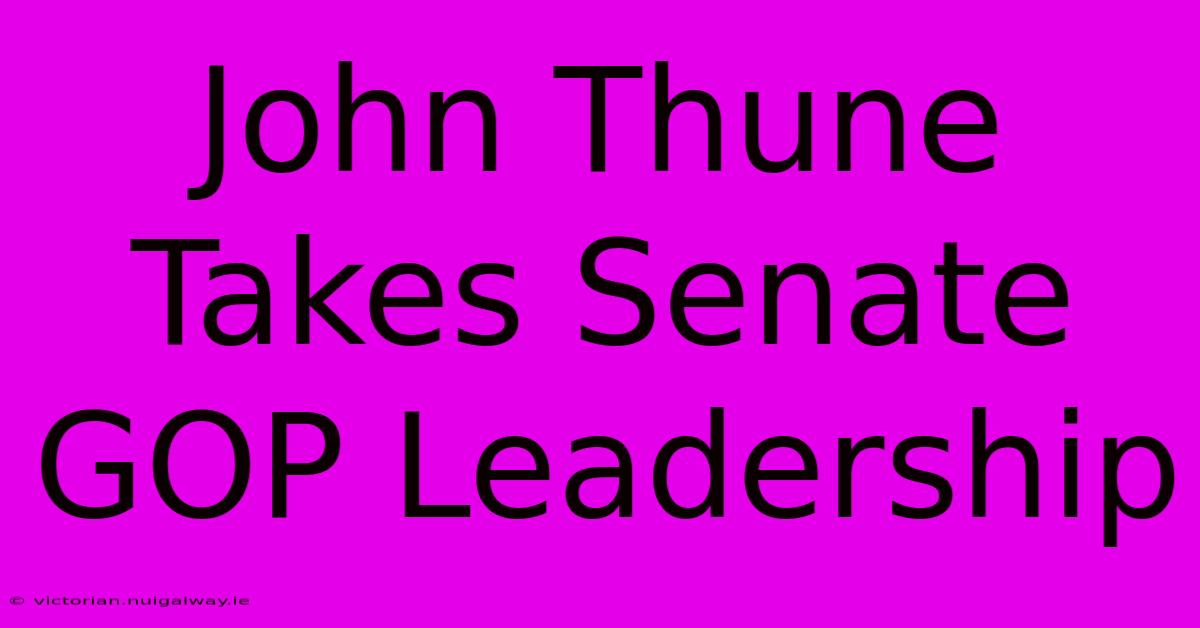 John Thune Takes Senate GOP Leadership