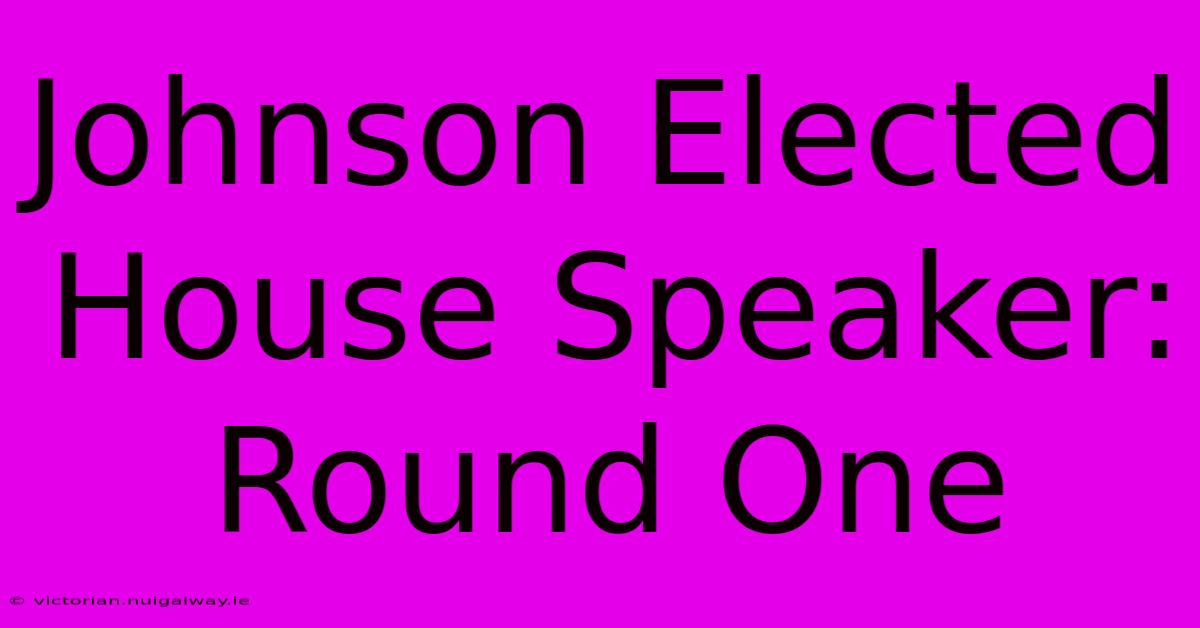 Johnson Elected House Speaker: Round One