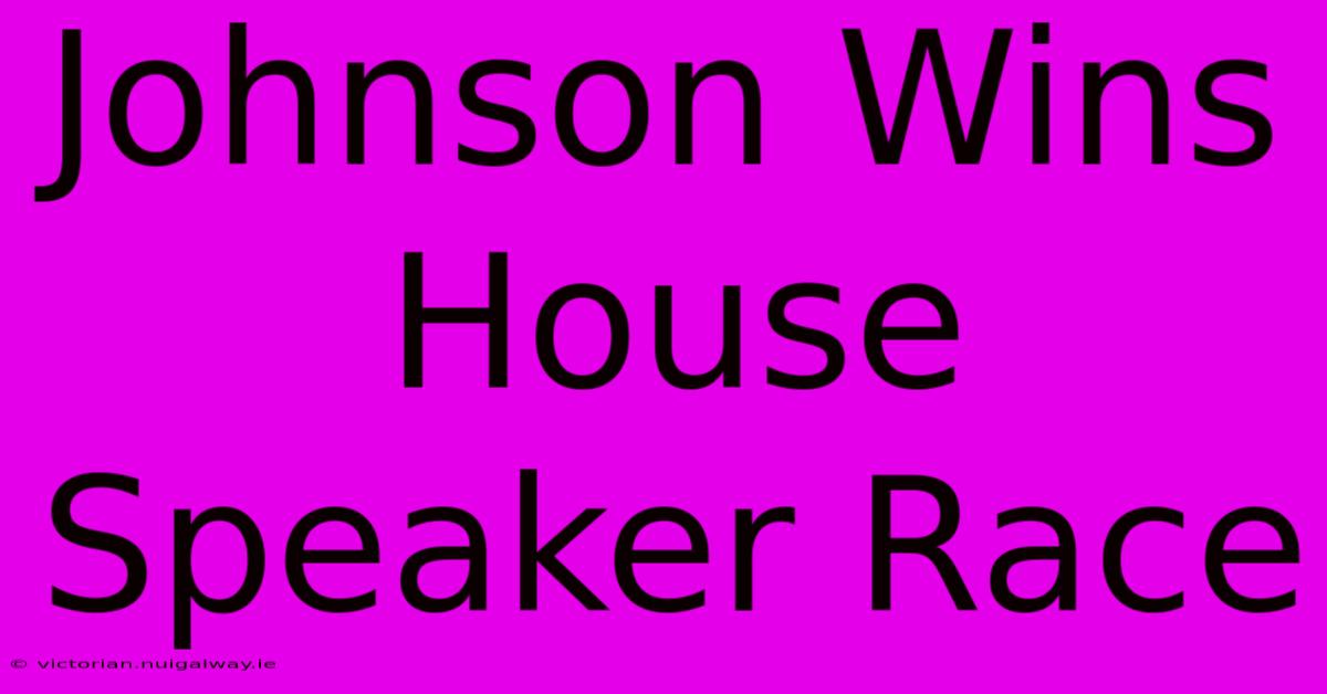 Johnson Wins House Speaker Race