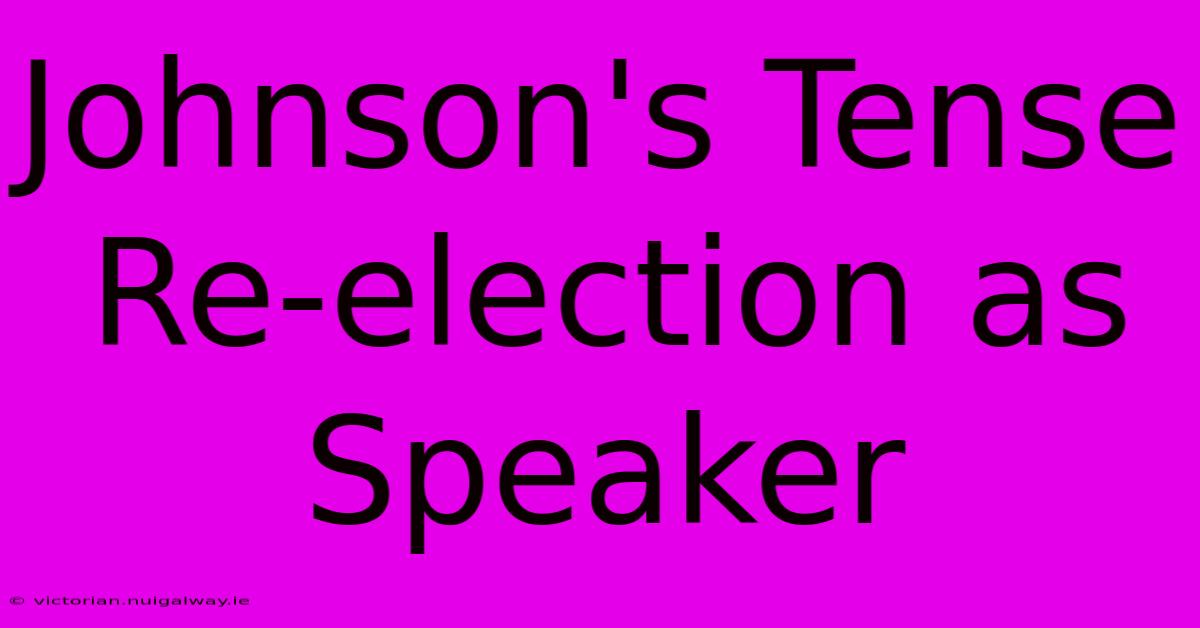 Johnson's Tense Re-election As Speaker