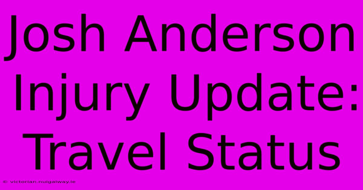 Josh Anderson Injury Update: Travel Status