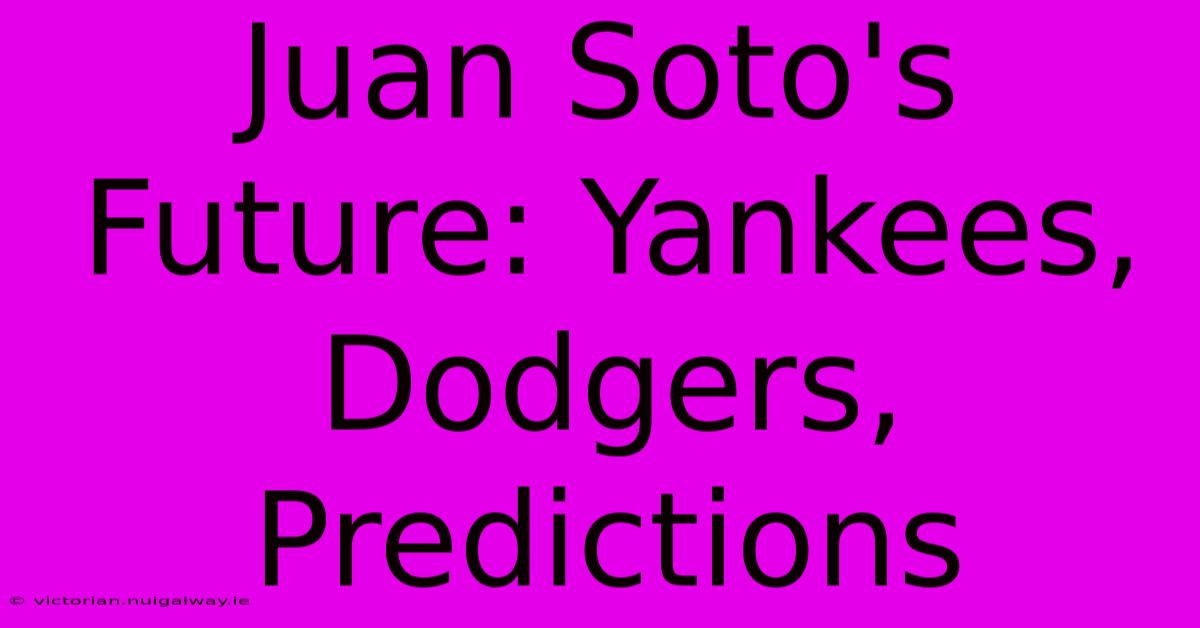 Juan Soto's Future: Yankees, Dodgers, Predictions