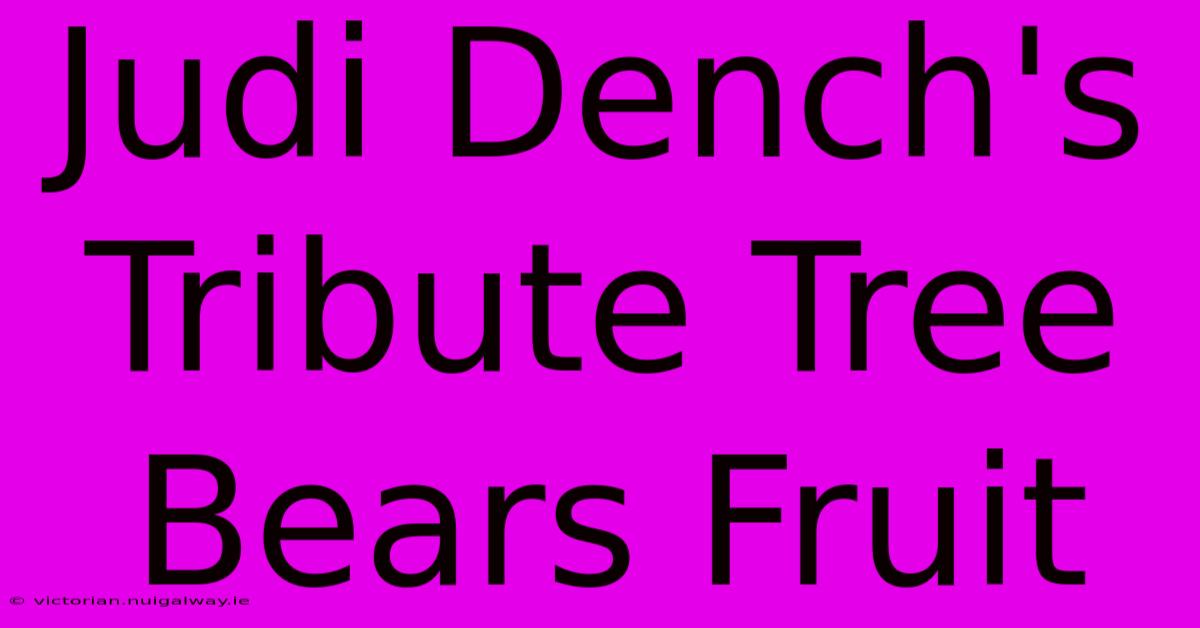 Judi Dench's Tribute Tree Bears Fruit