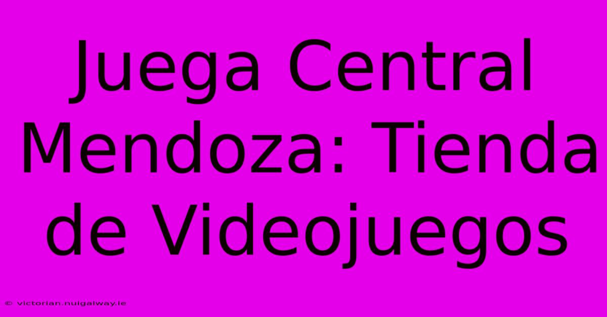 Juega Central Mendoza: Tienda De Videojuegos