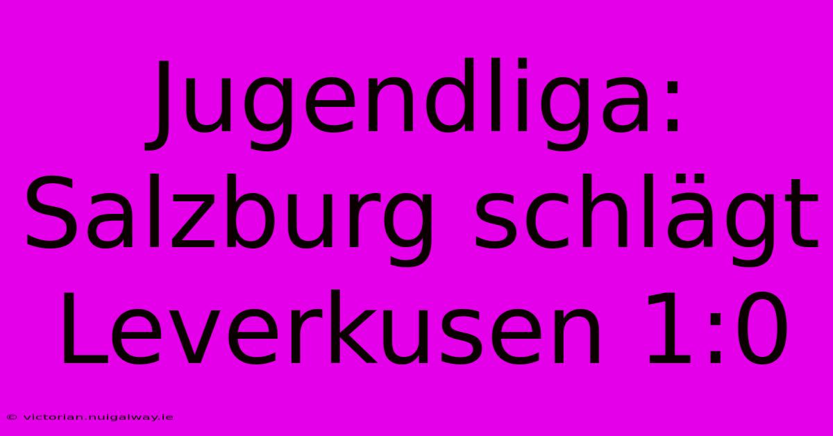 Jugendliga: Salzburg Schlägt Leverkusen 1:0