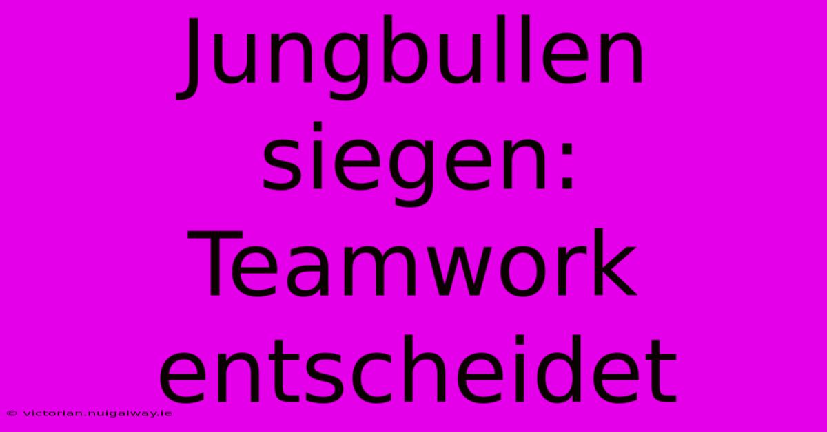 Jungbullen Siegen: Teamwork Entscheidet