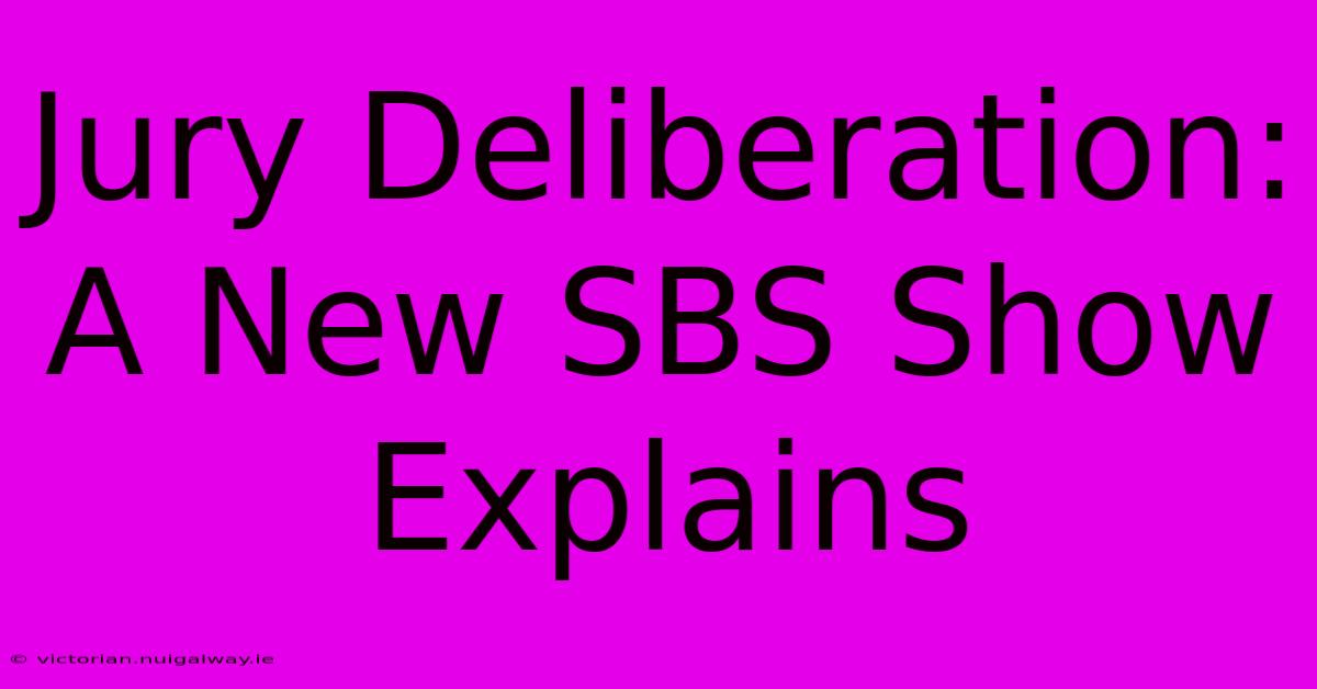 Jury Deliberation: A New SBS Show Explains 