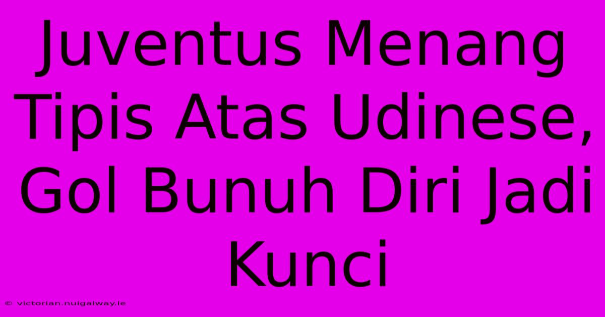 Juventus Menang Tipis Atas Udinese, Gol Bunuh Diri Jadi Kunci