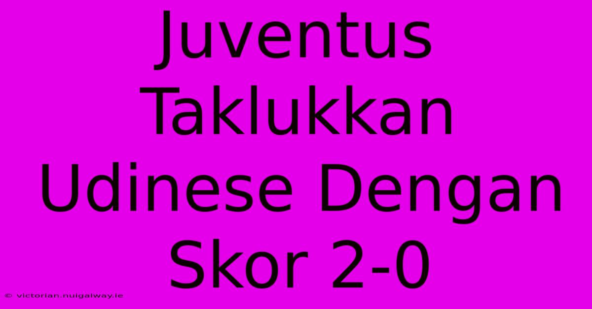 Juventus Taklukkan Udinese Dengan Skor 2-0