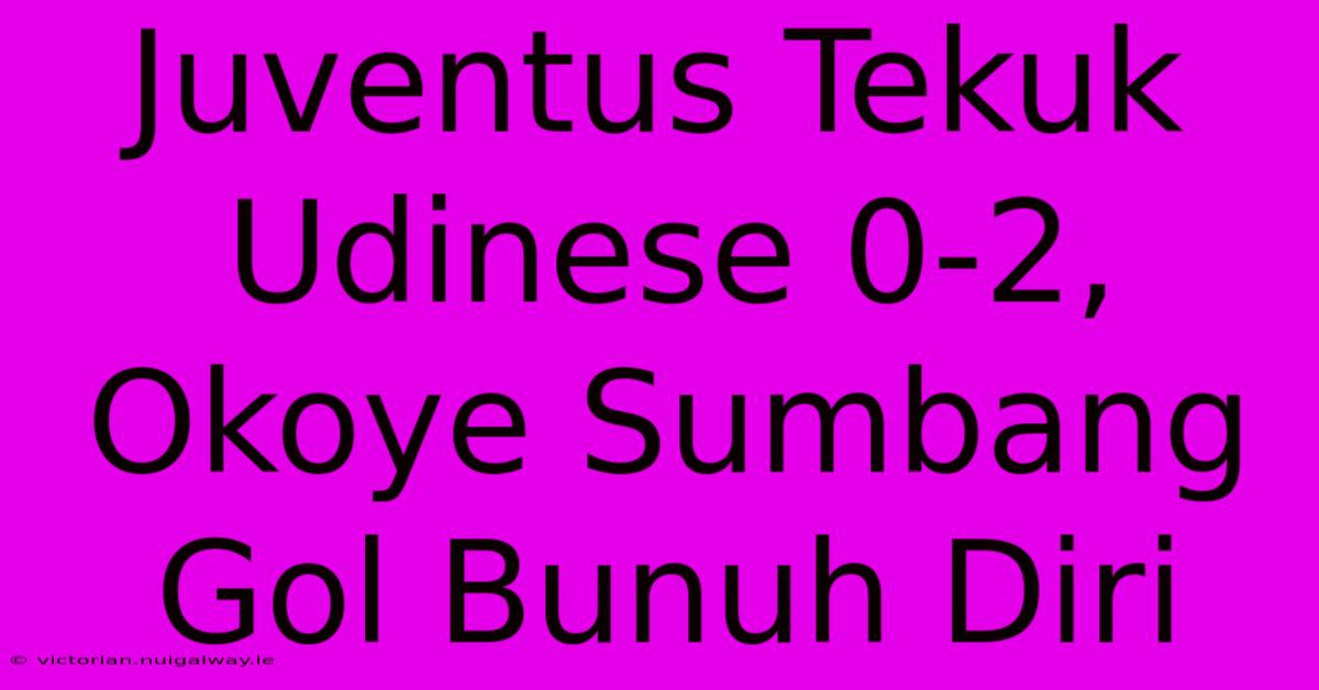 Juventus Tekuk Udinese 0-2, Okoye Sumbang Gol Bunuh Diri